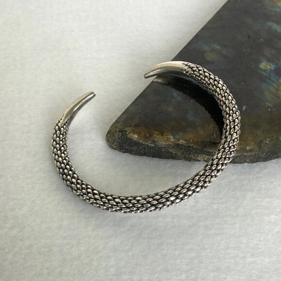 Sterling Silver 925 Heavy Interwoven Braided Weaved 6MM Cuff Bracelet 7" 30g - Picture 13 of 16